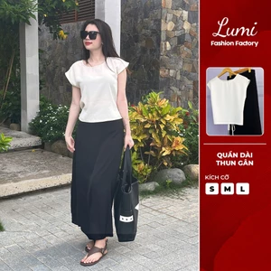 LUMI - Set đồ nữ áo kiểu cột nơ sau phối chân váy lụa dài xẻ tà thanh lịch nhẹ nhàng đi làm, đi chơi