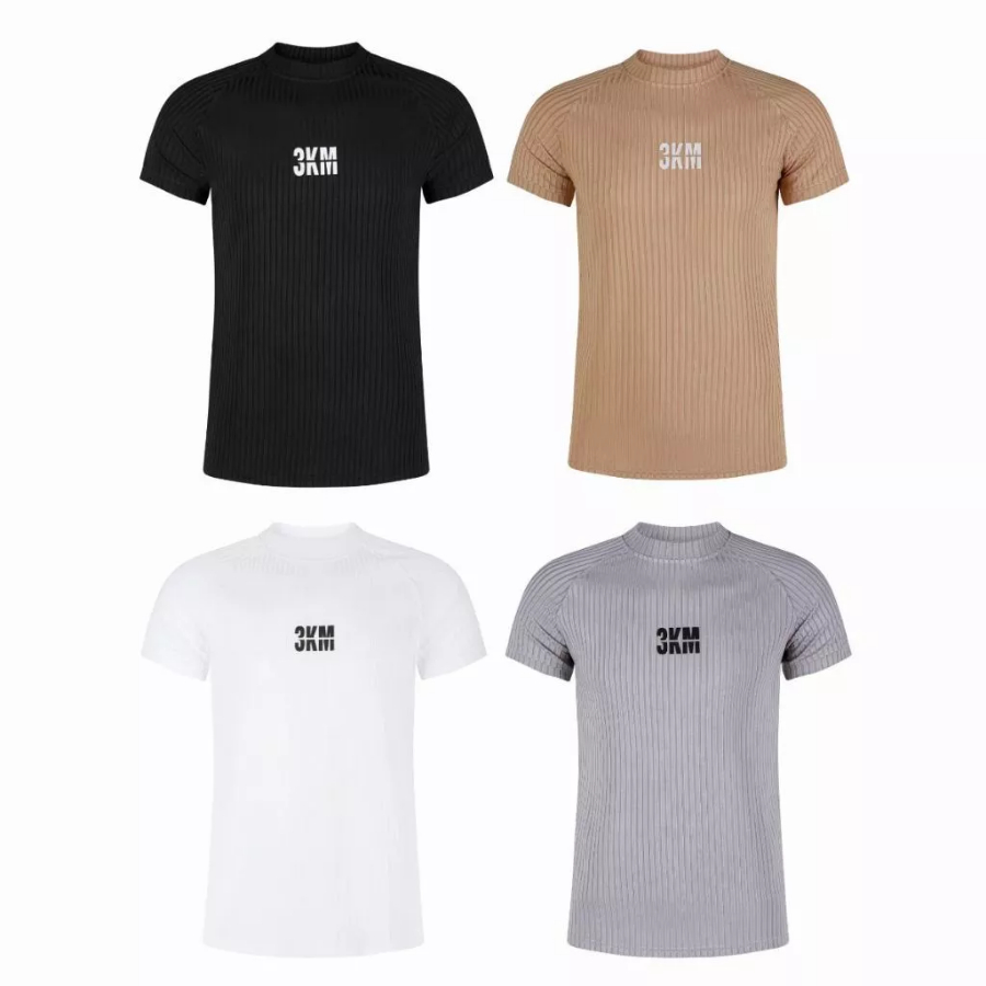 Áo Thun Tăm Đũa Cho Nam 3KMENSWEAR Chất Vải Co Giãn 4 Chiều Thoáng Mát Thích Hợp Cho Mùa Hè
