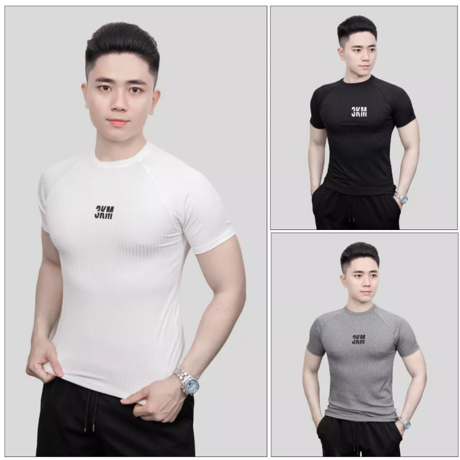 Áo Thun Tăm Đũa Cho Nam 3KMENSWEAR Chất Vải Co Giãn 4 Chiều Thoáng Mát Thích Hợp Cho Mùa Hè