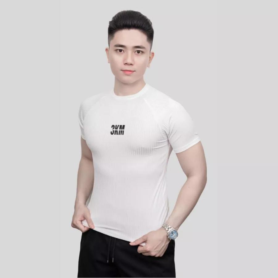 Áo Thun Tăm Đũa Cho Nam 3KMENSWEAR Chất Vải Co Giãn 4 Chiều Thoáng Mát Thích Hợp Cho Mùa Hè