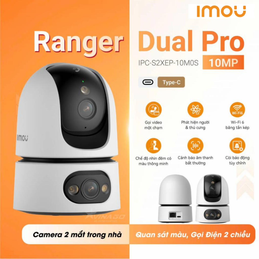 Camera Wifi IMOU 2 Mắt Ranger Dual Pro S2XEP 6MP/10MP, S2XP, Xoay 360 Độ, Đàm Thoại 2 Chiều, Có Màu Ban Đêm | BigBuy360 - bigbuy360.vn