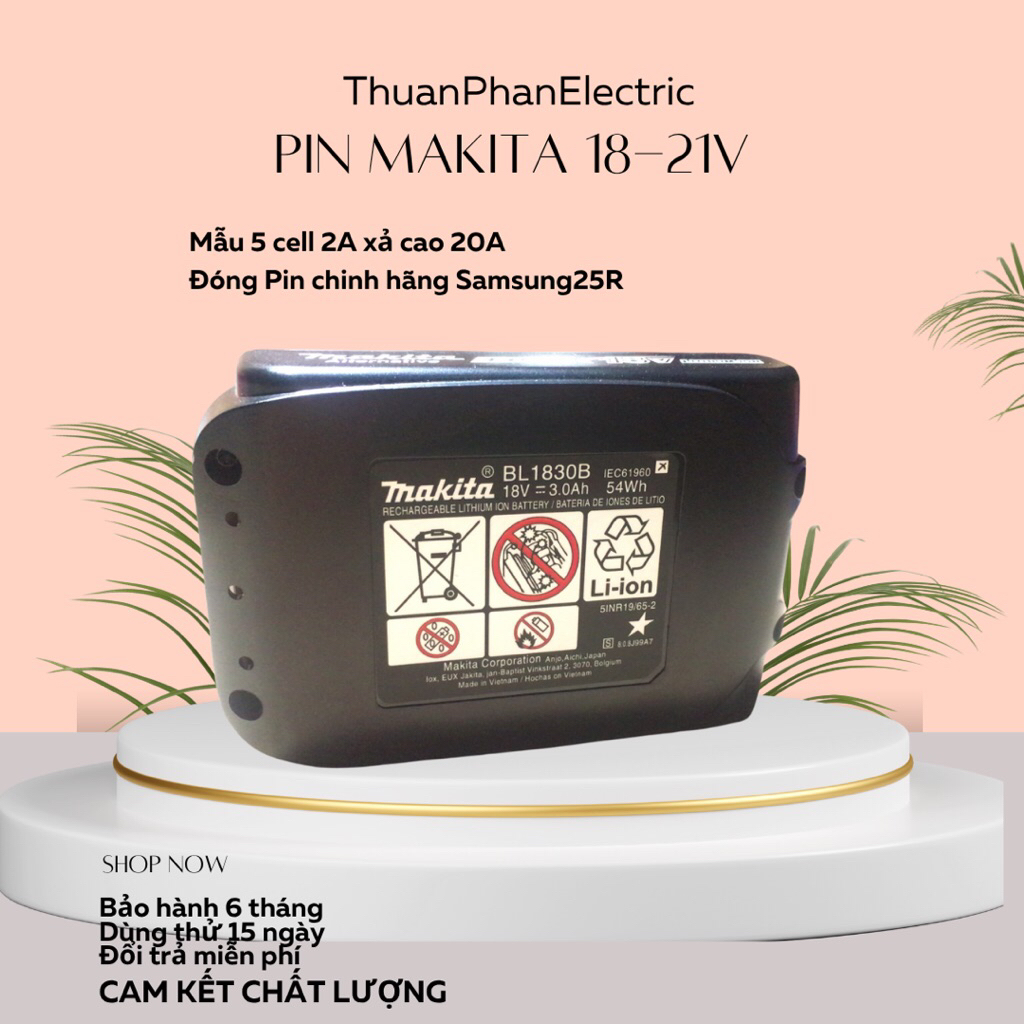 Pin đóng chính hãng 18-21V 2Ah, máy công cụ cầm tay xả 20A