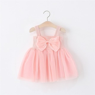 Váy hai dây thun cotton mềm mịn phong cách Hàn cho bé gái diện mùa hè xinh xắn D1123