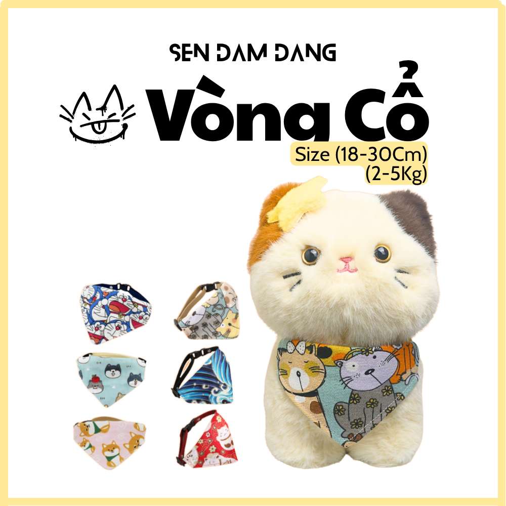 Yếm Vòng Cổ Cho Mèo Size 18-30cm