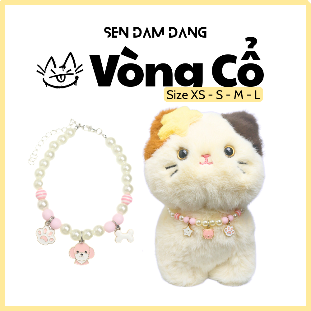 Vòng Cổ Charm Hồng Cho Cún Mèo