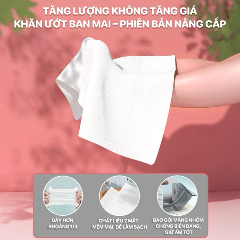 1 Bịch Khăn ướt Ban Mai Topgia cao cấp mềm mại không cồn không parabens, an toàn cho bé | BigBuy360 - bigbuy360.vn