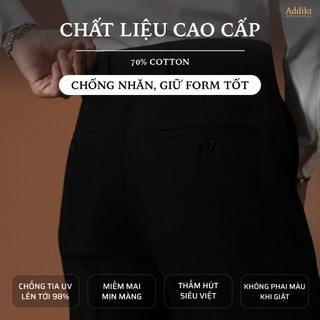 Quần Ống Suông cạp cao Addikt Gentle Trousers - Quần nam ống suông màu Đen chống nhăn