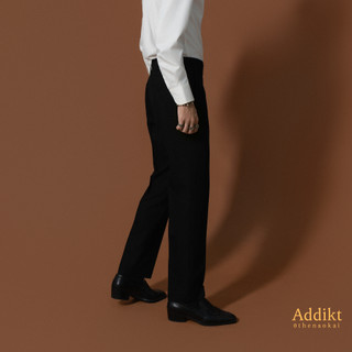 Quần Ống Suông cạp cao Addikt Gentle Trousers - Quần nam ống suông màu Đen chống nhăn
