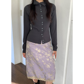 Chân váy hoạ tiết Hàn Quốc “Jacquard Sunset Skirt – Seoul”