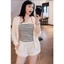 Set Len Quây Sọc ôm Kèm Khoác Cadigan Thun Trơn Lém.Store