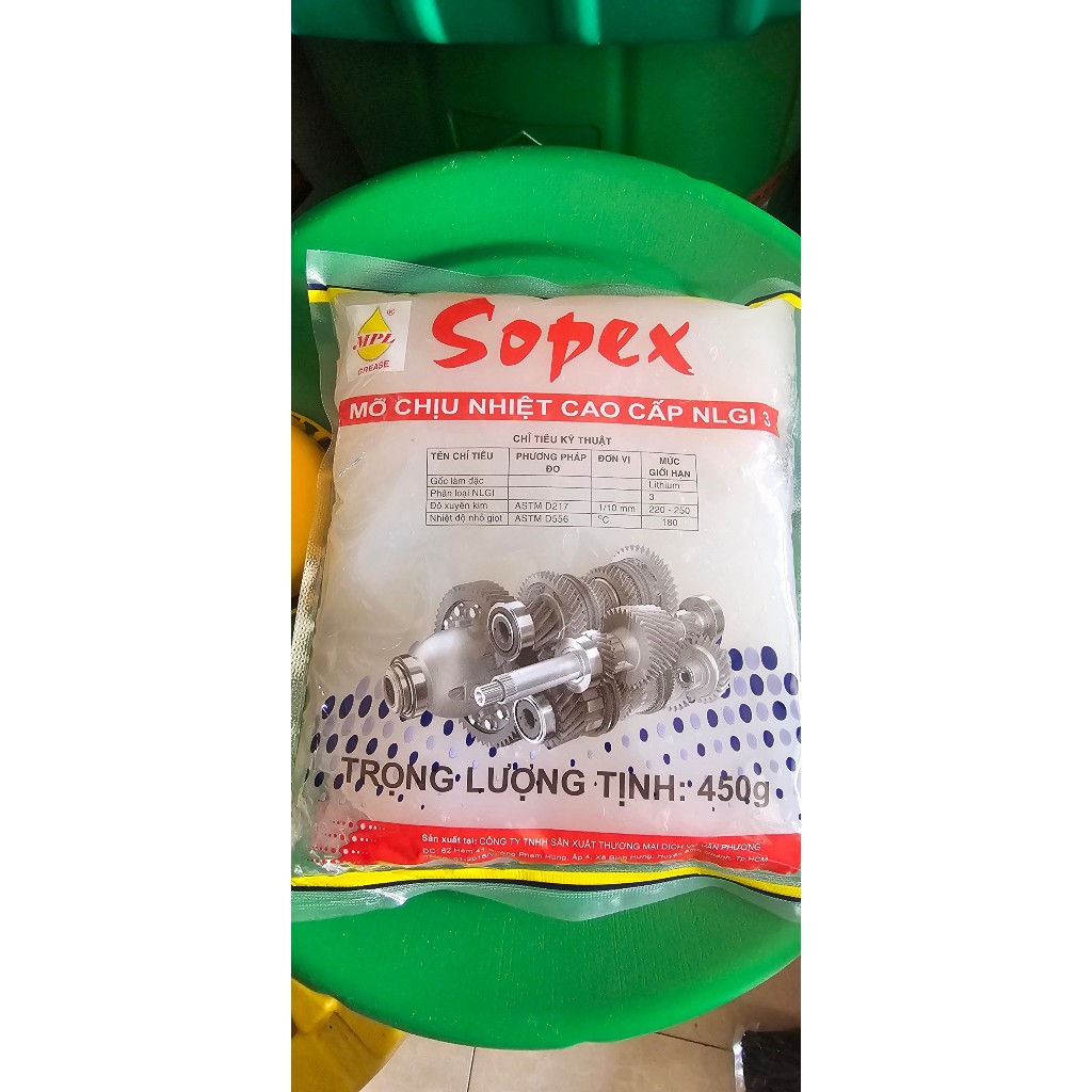 Mỡ chịu nhiệt SOPEX , túi 450g , chịu nhiệt tốt | Shopee Việt Nam