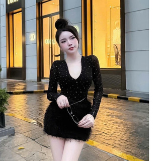 Áo Tim Lưới Đá Họa tiết Nhung Nổi Dáng Ôm BODY