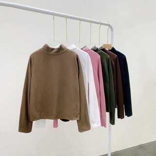 Áo thun nữ tay dài cổ lọ bigsize dáng vừa chất vải gân nỉ dày dặn dành cho chuppy tôn dáng G216