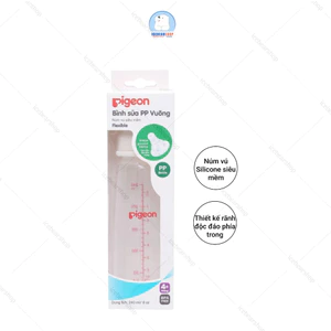 Bình Sữa Pigeon Vuông, Bình Bú cho Trẻ hình Vuông 120ml/240ml Không BPA