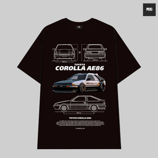 Áo Thun Nam Nữ Màu Đen Cotton Cao Cấp Xe Hơi Toyota AE86, Phong Cách Retro Âu Mỹ Y2K