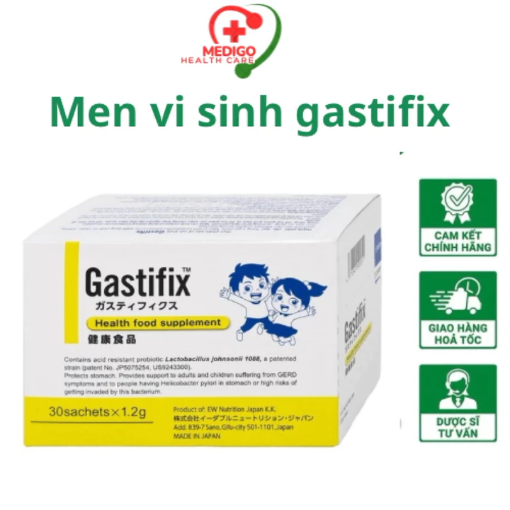 Gastifix Men Vi Sinh Của Nhật Bản Hỗ Trợ Giảm Acid Dạ Dày, Trào Ngược Dạ Dày Thực Quản Hộp 30 Gói