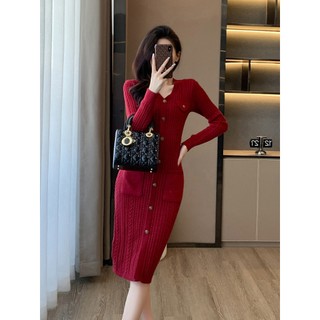 Đầm Len Dáng Dài Phong Cách Hàn Quốc Sang Chảnh Cho Nữ VL04