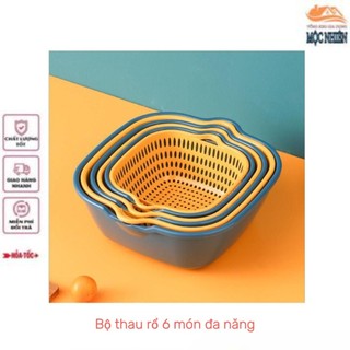 Bộ thau rổ nhựa 6 món - đa năng, tiện dụng