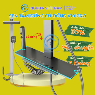 Sen Cây Tắm Đứng Nóng Lạnh Norita V10 Pro Full LED Hiển Thị Nhiệt Độ  Củ Đồng, Mạ Titan, Bảo Hành 3 Năm