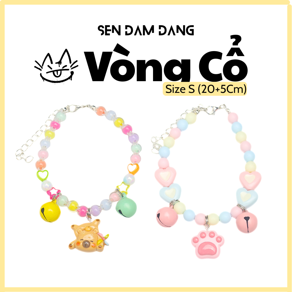 Size S - Vòng Cổ Hạt Pastel Cho Mèo - Chiều Dài 20cm+5cm Dây Nối