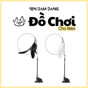 Cần Câu Kèm Đế Hút Cho Mèo Tự Chơi
