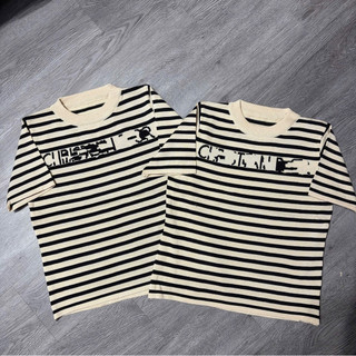 LT - Áo len nữ cộc tay kẻ sọc chữ ngang ngực len mongtoghi mềm free size 1224