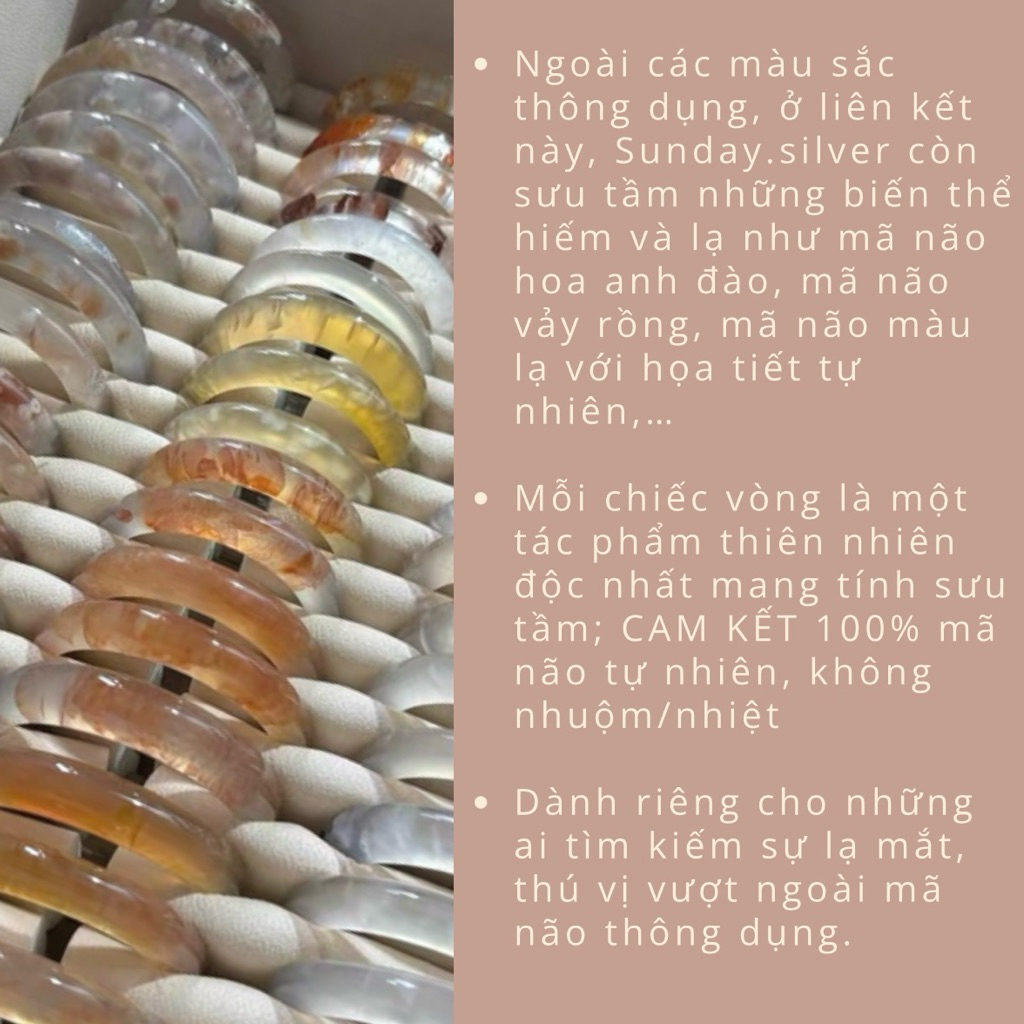 Vòng Tay Mã Não Thiên Nhiên Cao Cấp Không Xử Lý-Sunday