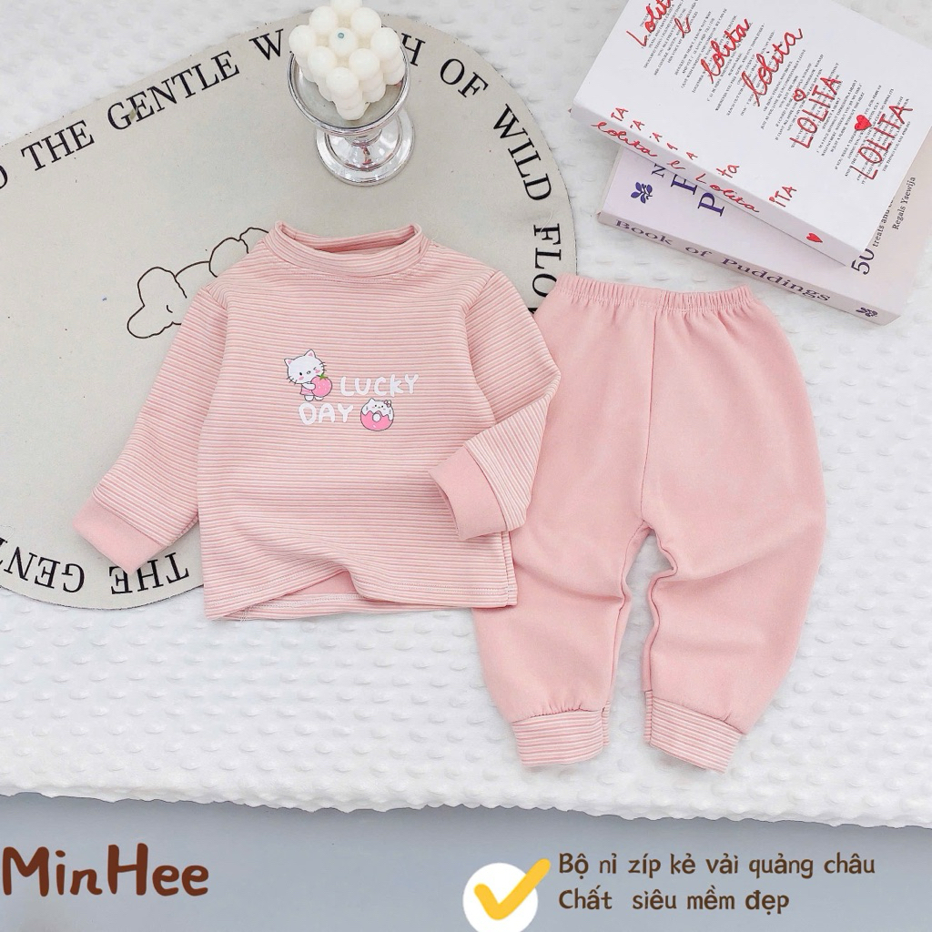 (Hàng đẹp 02) Bộ nỉ dài tay cao cấp mềm,mịn cho bé trai, bé gái từ 5-15kg