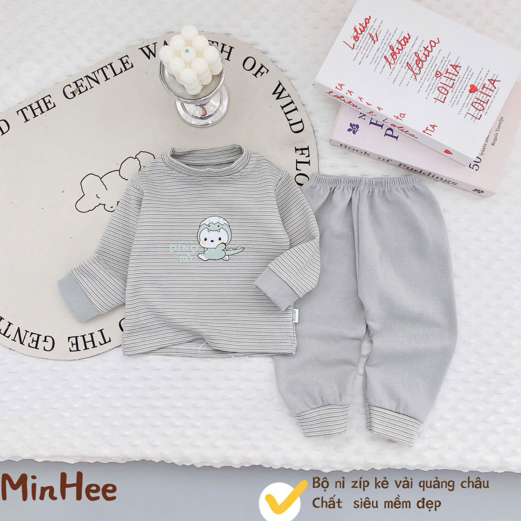 (Hàng đẹp 02) Bộ nỉ dài tay cao cấp mềm,mịn cho bé trai, bé gái từ 5-15kg