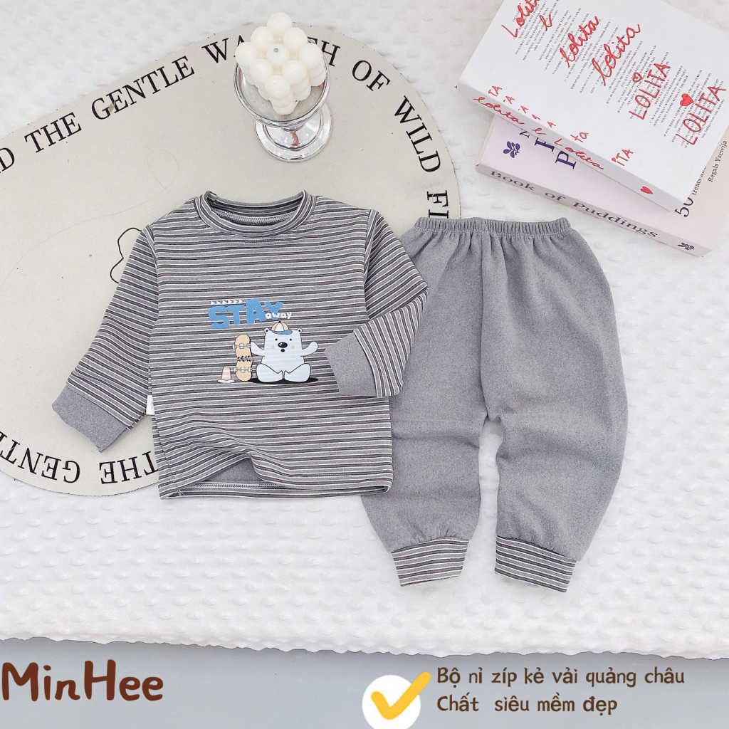 (Hàng đẹp 02) Bộ nỉ dài tay cao cấp mềm,mịn cho bé trai, bé gái từ 5-15kg