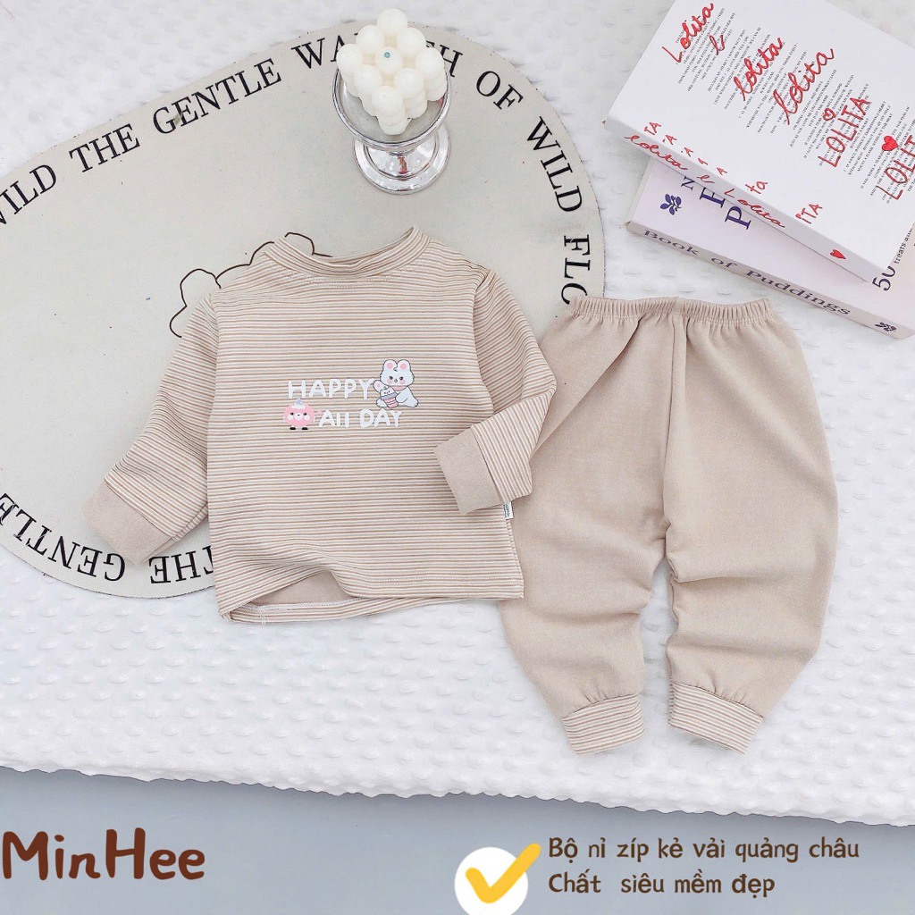 (Hàng đẹp 02) Bộ nỉ dài tay cao cấp mềm,mịn cho bé trai, bé gái từ 5-15kg