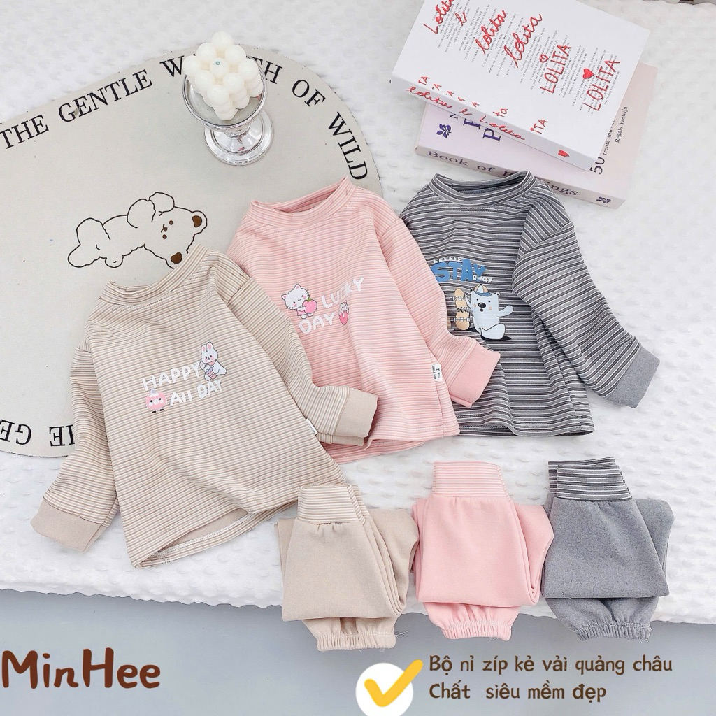 (Hàng đẹp 02) Bộ nỉ dài tay cao cấp mềm,mịn cho bé trai, bé gái từ 5-15kg
