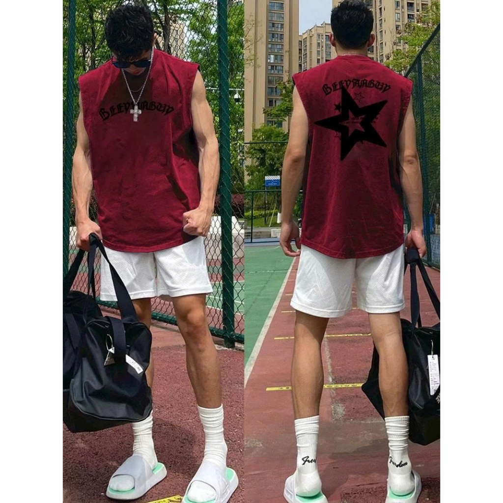 Áo thun Tanktop Cổ tròn GOTHIC STAR IN RED Localbrand ICVCVNI Unisex Cotton