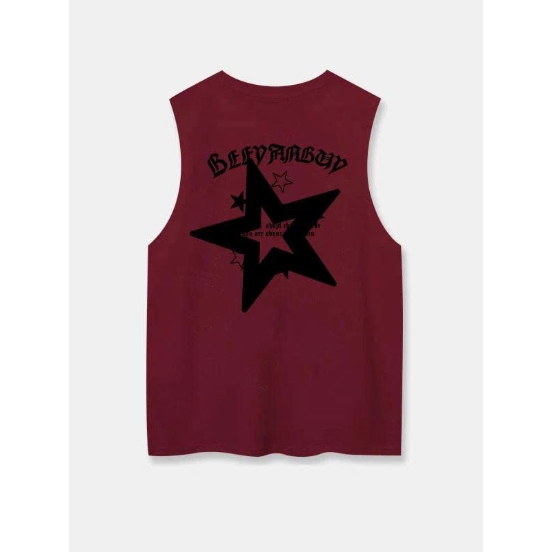 Áo thun Tanktop Cổ tròn GOTHIC STAR IN RED Localbrand ICVCVNI Unisex Cotton