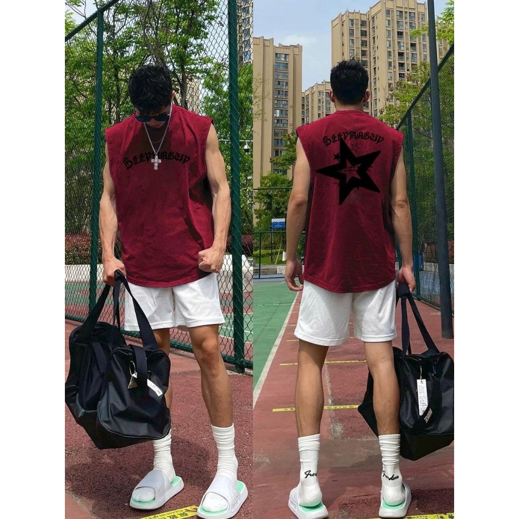 Áo thun Tanktop Cổ tròn GOTHIC STAR IN RED Localbrand ICVCVNI Unisex Cotton