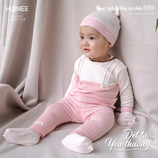 Bộ sơ sinh nỉ lông cài chéo 5993 honee