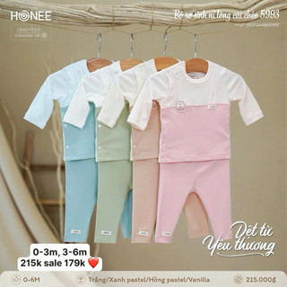 Bộ sơ sinh nỉ lông cài chéo 5993 honee