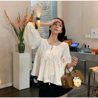 Áo babydoll cổ đan dây basic HaChang - A103