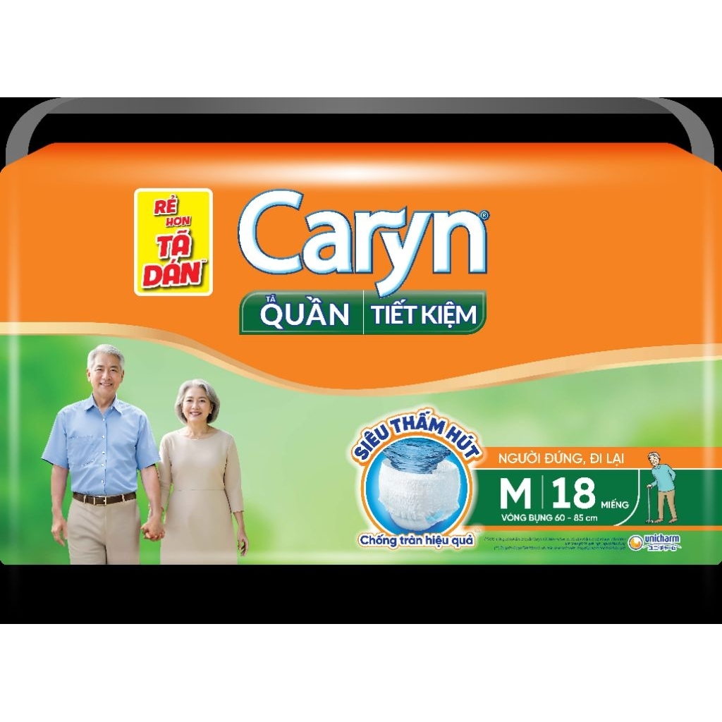 Tã quần Caryn nhẹ ngày và đêm M18, L18