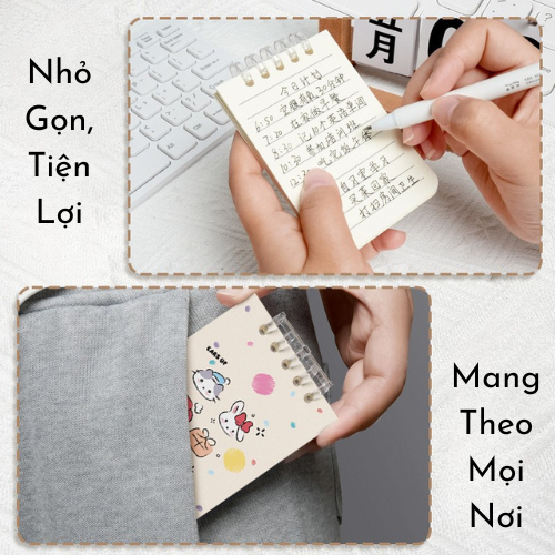 Sổ Mini A7, Sổ Mini Ghi Chú Lò Xo 160 Trang, Sổ Còng A7 Ghi Chú Mọi Nơi