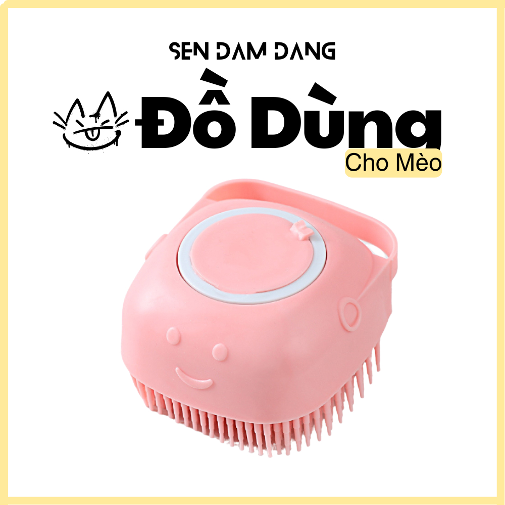 Bàn Chải Tắm Cho Cún Mèo Bằng Silicon Massage Mềm Mại