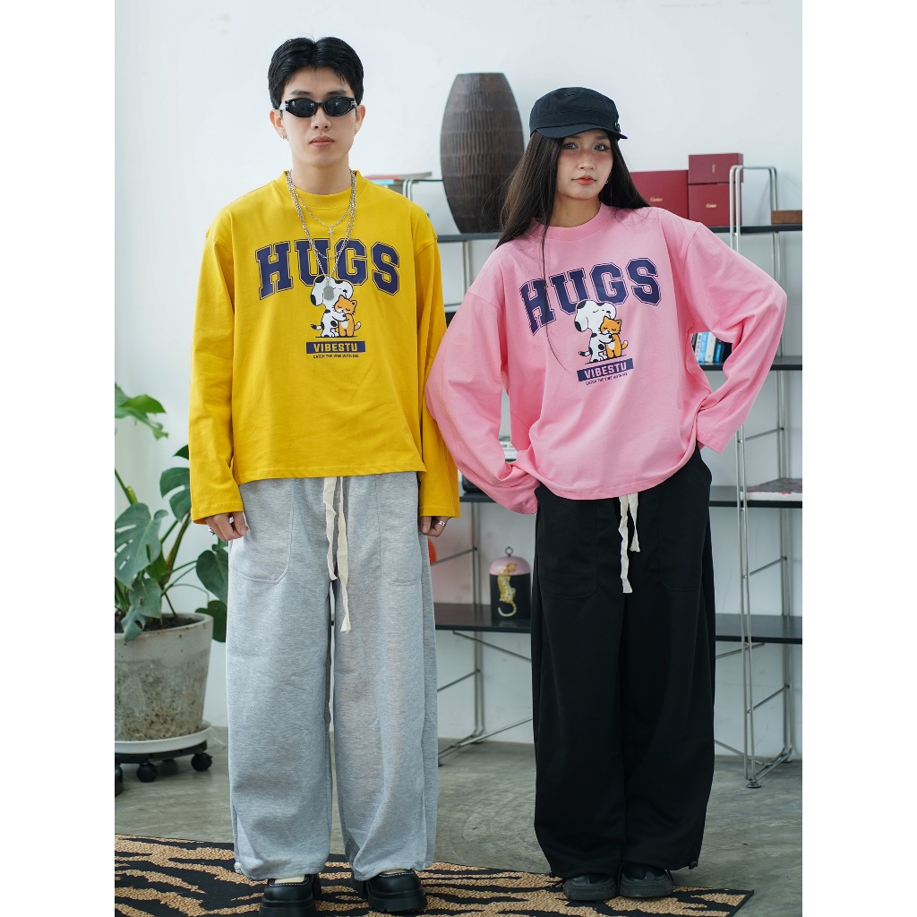 Áo Thun Tay Dài Boxy VIBESTU '' BST Longsleev V1 '' Form Unisex 250Gsm Cotton