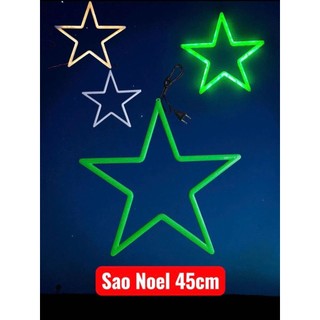 Đèn ngôi sao 45cm xanh lá trang trí Noel ,tết, lễ hội chất liệu  nhựa cứng cao cấp