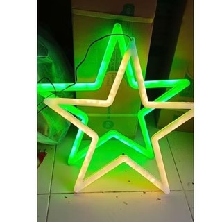Đèn ngôi sao 45cm xanh lá trang trí Noel ,tết, lễ hội chất liệu  nhựa cứng cao cấp