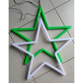 Đèn ngôi sao 45cm xanh lá trang trí Noel ,tết, lễ hội chất liệu  nhựa cứng cao cấp