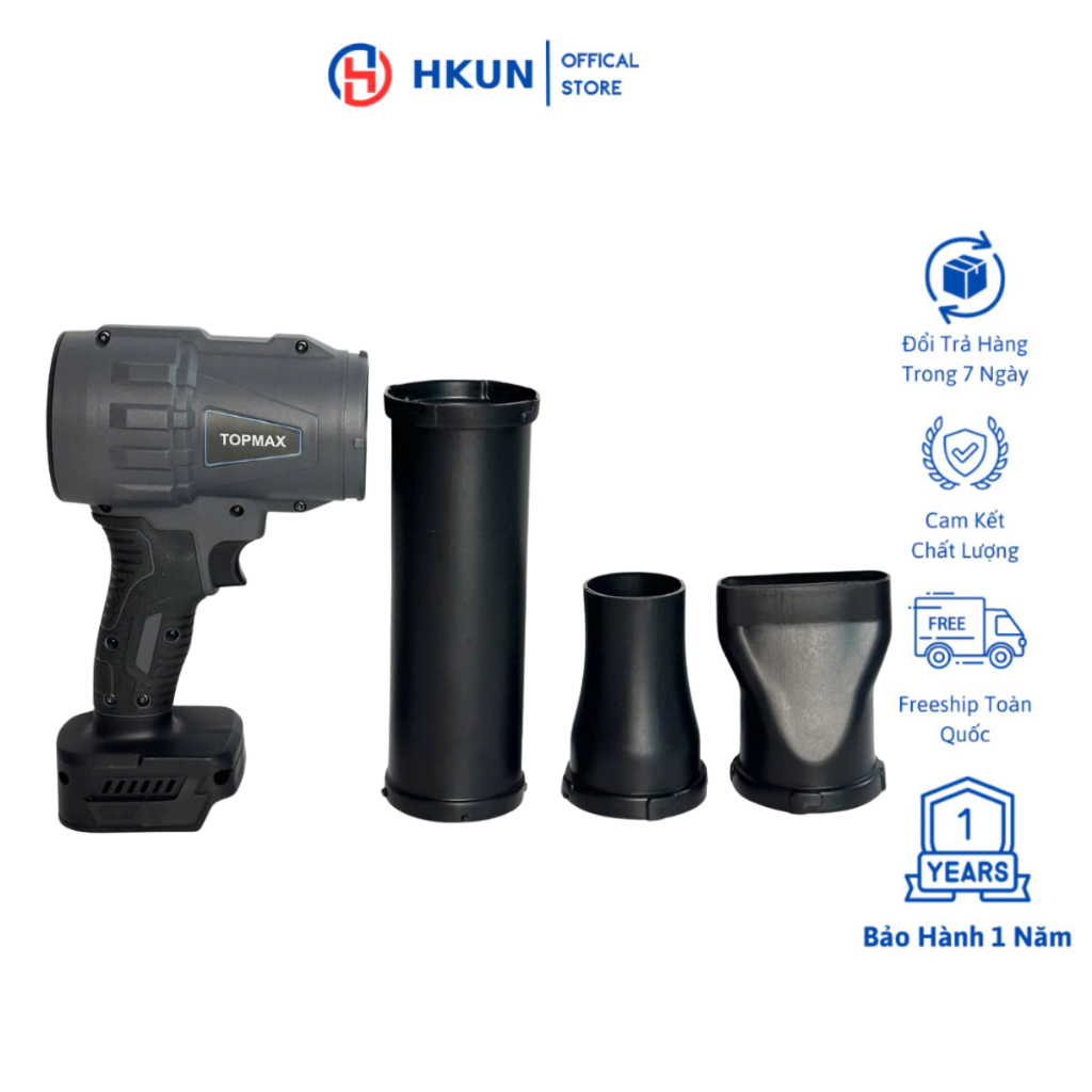 Thân Quạt Phản Lực TOPMAX TM-PL01, Máy Thổi Gió Phản Lực Turbofan Kèm 3 Ống Thổi Động Cơ Lõi Đồng