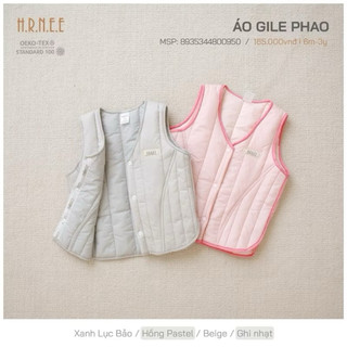 Áo gile phao hrnee cho bé 3-24m