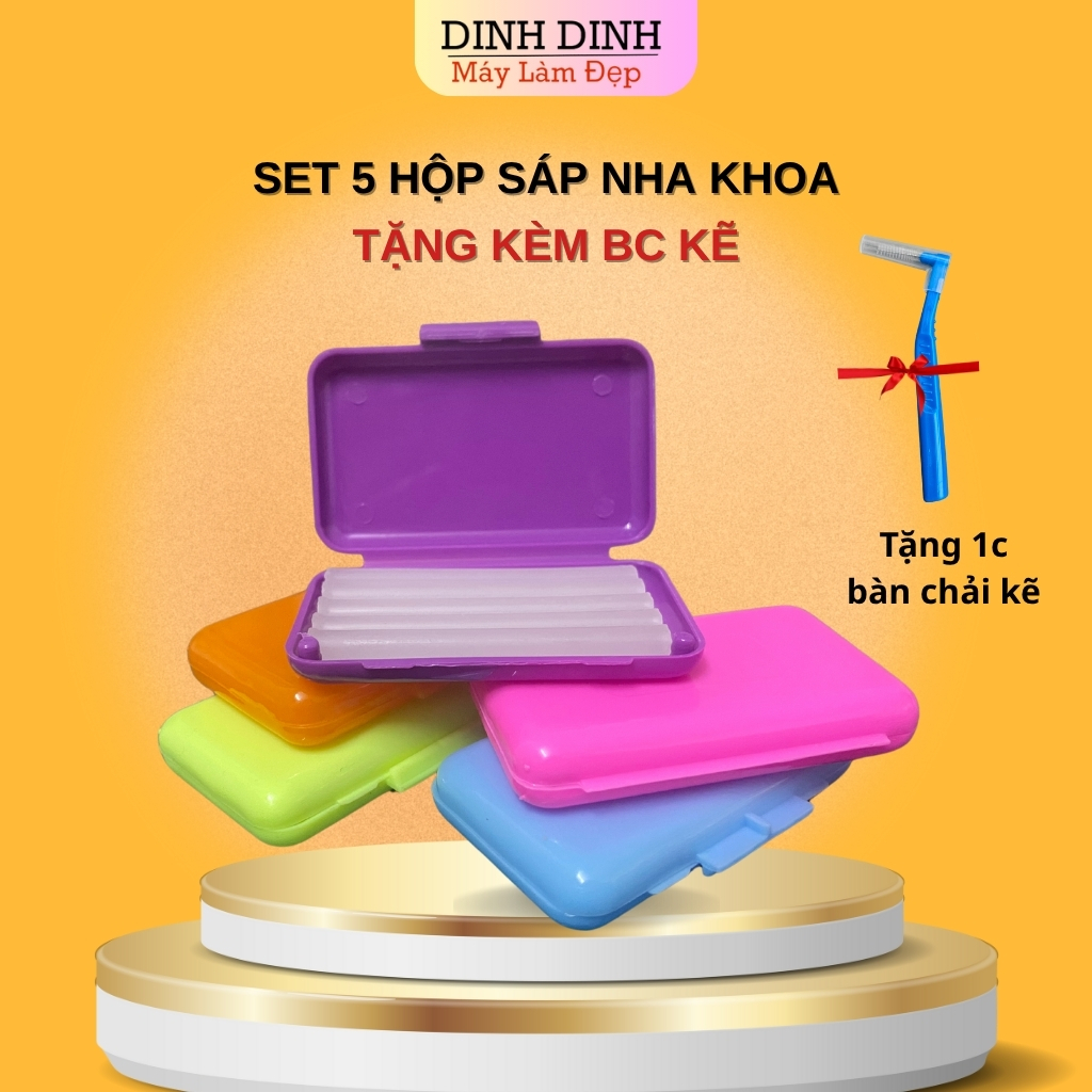 Set 5 hộp Sáp nha khoa niềng răng, sáp chỉnh nha, sáp bôi niềng răng ...