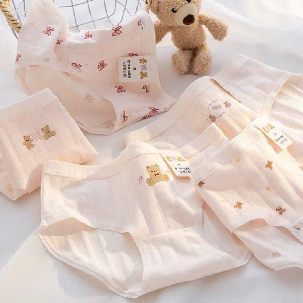 COMBO 5 QUẦN LÓT COTTON NƠ HỒNG MS1113