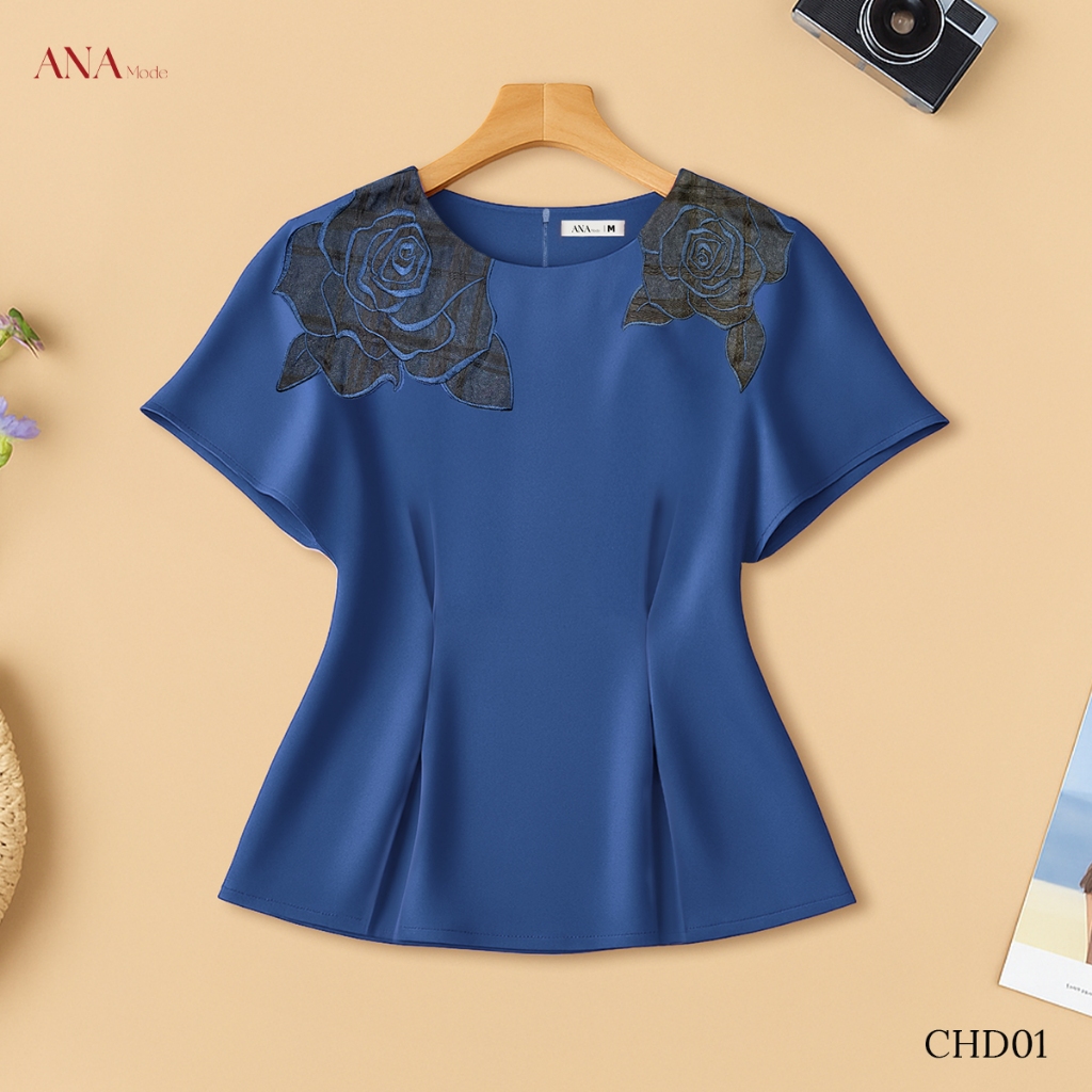 Áo Kiểu Thêu Hoa Trung Niên ANA Mode Chất Liệu Lụa Tô Châu Mềm Mịn Mát Đi Tiệc Quà Tặng Mẹ AK25CHD01